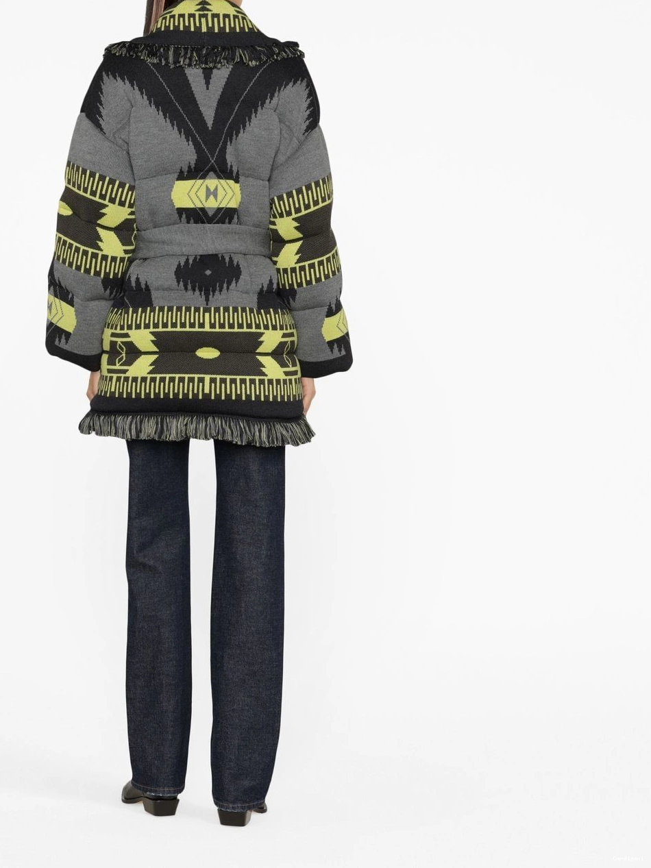 Affordable jacquard belted Alanui puffer jacket Women Icon 0407